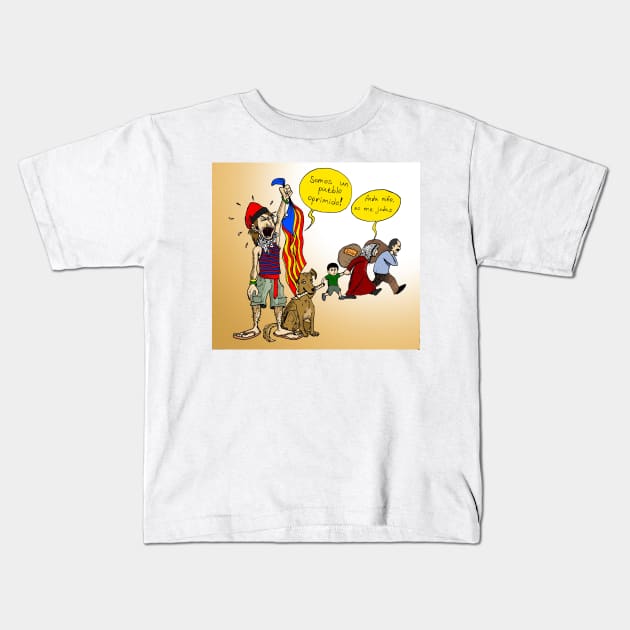 Catalanes Perroflautas Kids T-Shirt by Felipe.Makes.Cartoons